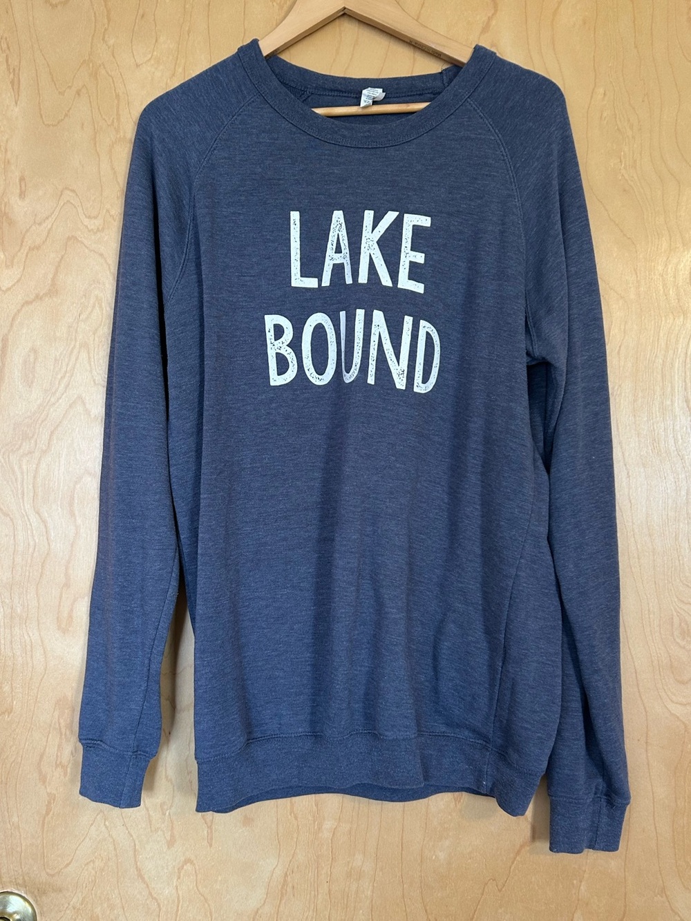 Lake Bound Navy Graphic Crewneck Top